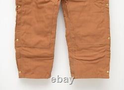 NWT! Men's Carhartt Bib Overalls Quilt Lined Zip-to-Thigh R41-BRN Size 46 x 30