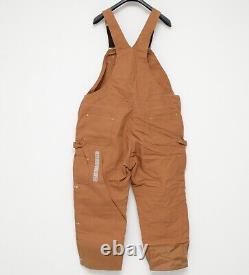 NWT! Men's Carhartt Bib Overalls Quilt Lined Zip-to-Thigh R41-BRN Size 46 x 30