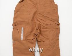 NWT! Men's Carhartt Bib Overalls Quilt Lined Zip-to-Thigh R41-BRN Size 46 x 30