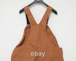 NWT! Men's Carhartt Bib Overalls Quilt Lined Zip-to-Thigh R41-BRN Size 46 x 30