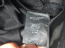 NWT SAINT LAURENT PARIS Studed Skinny Trouser in Black Wool Gabardine, EU 46