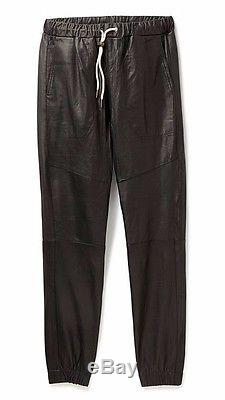 NWT Zanerobe Sureshot Perforated Black Leather Jogger Pants Size 32