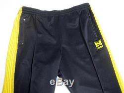 Needles AWGE Narrow Track pant black lame yellow M A$AP ROCKY Nepenthes Japan