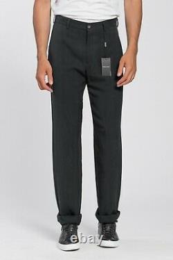 New 950$ GIORGIO ARMANI Black Label Gray Pant Trousers Cupro Nattè 34 US / 50 EU