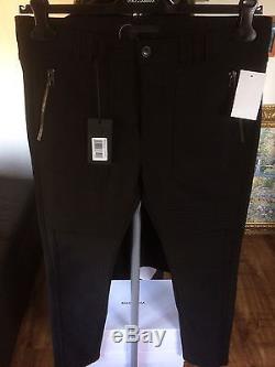 New DIESEL BLACK GOLD Black Quilted Biker Pants Trousers Jeans IT46 W30 stretch