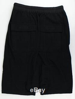 New DRKSHDW BY RICK OWENS Black Cotton Woven With Drawstrings Pods Pants M $595