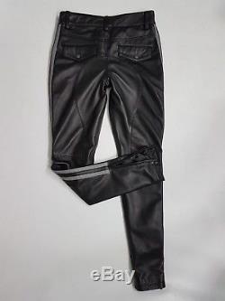 New Genuine Leather Breeches Police Pants Trousers Pant Uniform Jeans Black gay