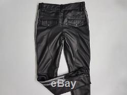 New Genuine Leather Breeches Police Pants Trousers Pant Uniform Jeans Black gay