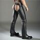 New Genuine Leather Chaps Outside Zip Pants Deluxe Single Panel Fitted Bluf Hot