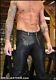 New Genuine Leather German Carpenter Pants Trouser Lederhosen Front Zip Gay Kink