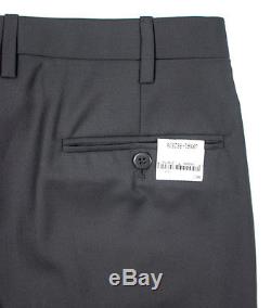 New KITON Bespoke Solid Black Wool Classic Fit Dress Pants 52 / 36 NWT $1080