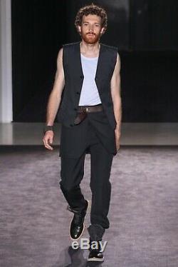 New Maison Martin Margiela Mens Black Blazer Hem Kilt Skirt with Leather Belt