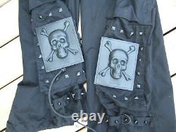 New Men's 3X 48 Vintage Tripp NYC Black Rubber Skulls Metal Spikes Pants Gothic