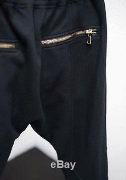 New Men's Balmain Black Trousers with Golden Button