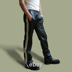 New Men`s leather Sweat pants Designer Joggers Running Sports trousers Jogging