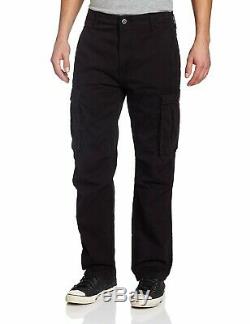 New Mens Levis Relaxed Fit Ace Cargo Twill Pants Black 124620011