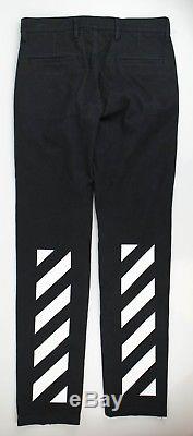 New OFF-WHITE c/o VIRGIL ABLOH Black'Diag Ferns Chino' Pants Size 46/30 $680
