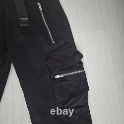 New Represent Black'Destroye' Joggers/ Cargo Trousers, Size Small, Black