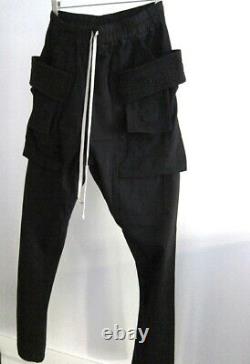 New Rick Owens Drkshdw Creatch Cargo Jersey Sweatpants (black, Small)