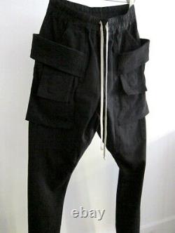 New Rick Owens Drkshdw Creatch Cargo Jersey Sweatpants (black, Small)