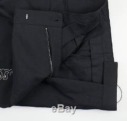 New. SAINT LAURENT PARIS Black Wool With Metal Beads Casual Pants Size 48/32 $2750