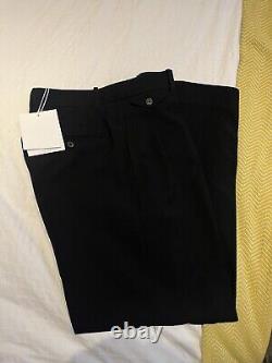 New THE ROW Marcello Pleated Wool Trousers Black Size 32 Fit small 30 Mens Pants