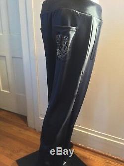 New Versace Jeans Mens Jogger Pant Black with Gold Logo, M lose fit