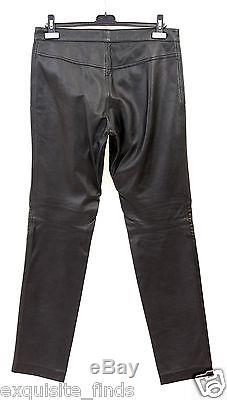 New Versace Versus Black Leather Biker Pants 48 38