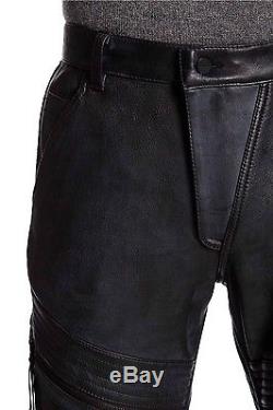 New With Tags Helmut Lang Genuine Black Leather Moto Pants Size 30 $1795.00