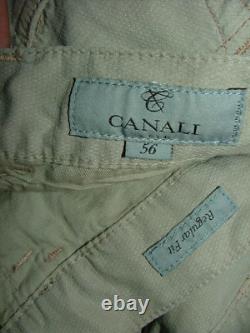 New Wot Canali Casual 5 Pockets Pants Size 38 X 35 Made In Italy Beige #270