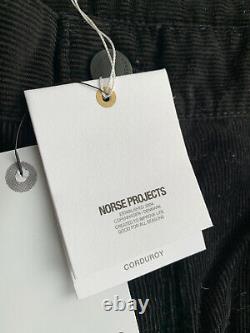 Norse Projects Black Corduroy Trousers size 34 Waist New With Tags