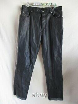 North Bound Leather 501-B black straight leg biker rock star jeans pants 38 34