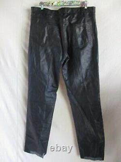 North Bound Leather 501-B black straight leg biker rock star jeans pants 38 34
