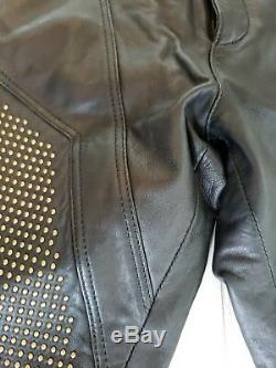 Nwot! Rare Versace For H&m Men's Studded Zip Biker Pants 100% Leather