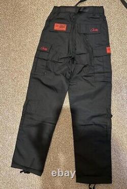 OG guerillaz Corteiz cargo trousers RED/Black -size Small-FREE POSTAGE