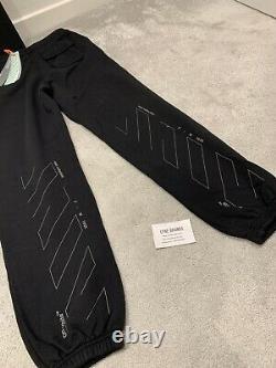 Off-White Virgil Abloh Unfinished Slim Black Sweatpants Size Medium RRP £360