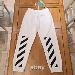 Off white Diag White Cotton track pants Medium M Joggers Genuine Black Striped