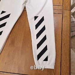 Off white Diag White Cotton track pants Medium M Joggers Genuine Black Striped