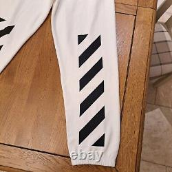 Off white Diag White Cotton track pants Small S Joggers Genuine Black Striped