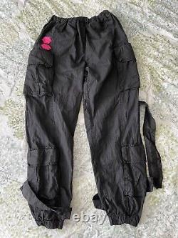 Off white black cargo trousers