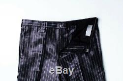 Original Dior Homme AW01 Slimane Striped Shinning Black Men Pants in size ITA 48