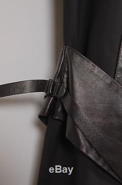 Original Helmut Lang Leather Details Wool Black Men Casual Pants in size 52