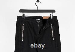 Original New Burberry London Men Black Biker Skinny Zip Pants Size 32 H4882