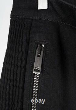 Original New Burberry London Men Black Biker Skinny Zip Pants Size 32 H4882