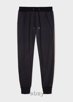 PAUL SMITH black Signature Artist Stripe joggers jogging bottoms trousers XL