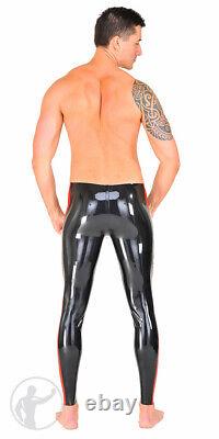 PNT027 Rubber Leggings with Contrasting Crotch Zip