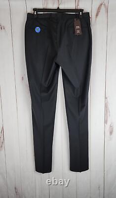 PT Torino PT01 Men's Easy Fit Plainweave Stretch Dress Pant Black Solid 36W NWT