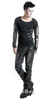 PUNK RAVE Black Metal Men Pants GOTHIC HOSE KUNSTLEDER HOSE EDEL PUNK EBM