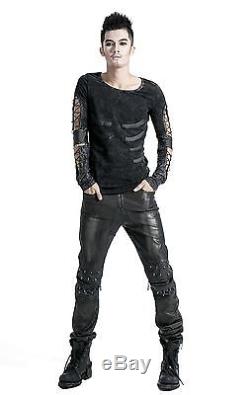 PUNK RAVE Black Metal Men Pants GOTHIC HOSE KUNSTLEDER HOSE EDEL PUNK EBM