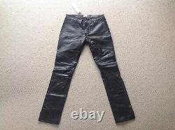 Paul Smith Led Zeppelin Black Calf Leather Trousers Pants Mens Size W32 L32 Rare